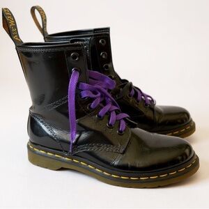 Patent leather Dr. Martens 1460 boots